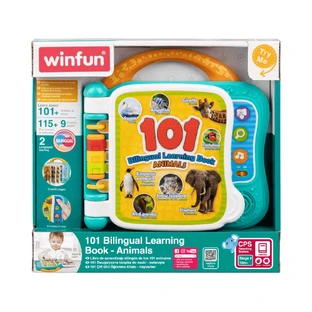 Двуязычный обучающий буклет с животными, 18 месяцев+, Winfun