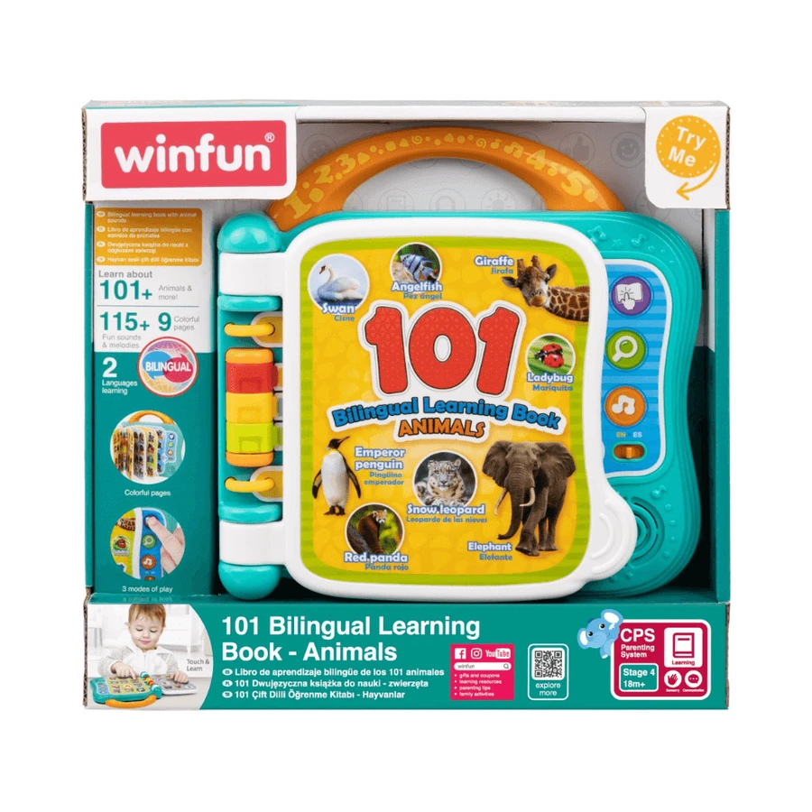 Двуязычный обучающий буклет с животными, 18 месяцев+, Winfun: цены и характеристики