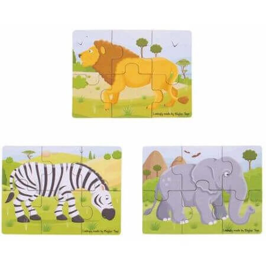 Набор из 3 деревянных пазлов Jungla Vesela, 1 шт, Big Jigs: цены и характеристики