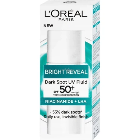 L'Oréal Paris Bright Reveal денний антиультрафіолетовий флюїд SPF 50+ проти темних плям 1×50 мл, денний крем: ціни та характеристики