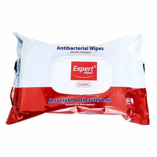 Антибактериальные классические влажные салфетки, 60 штук, Expert Wipes