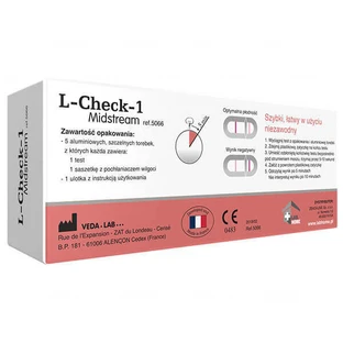 L-Check-1 тест на овуляцію в середині циклу, 1 упаковка (5 тестів)