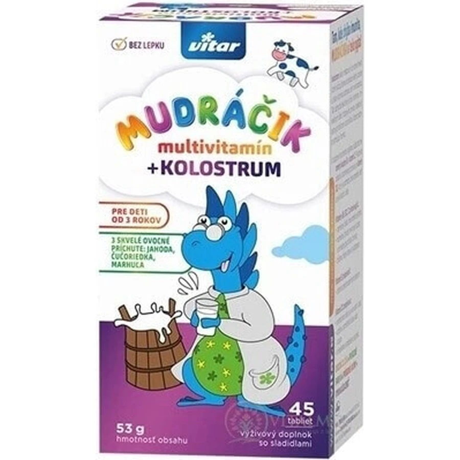 VITAR MUDráčik полівітамінний + молозиво 1×45 табл, харчова добавка: ціни та характеристики