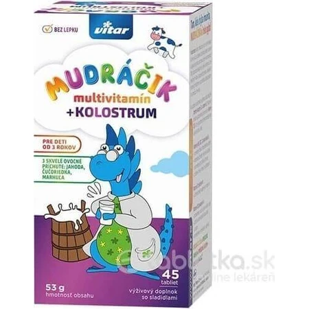 VITAR MUDráčik полівітамінний + молозиво 1×45 табл, харчова добавка: ціни та характеристики