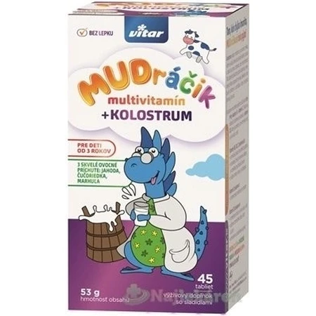 VITAR MUDráčik полівітамінний + молозиво 1×45 табл, харчова добавка: ціни та характеристики