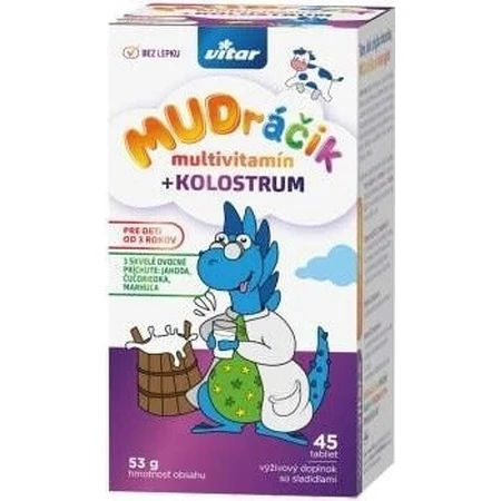 VITAR MUDráčik полівітамінний + молозиво 1×45 табл, харчова добавка: ціни та характеристики
