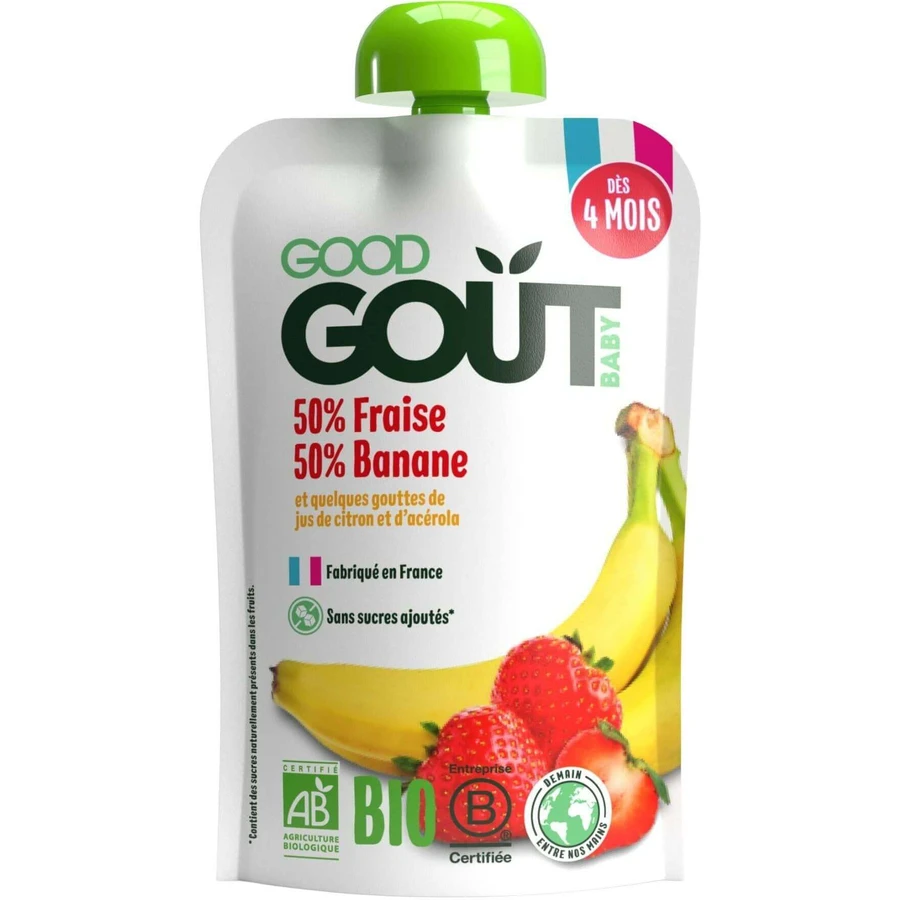 Good Goût Organic Клубника с бананом 120 г: цены и характеристики