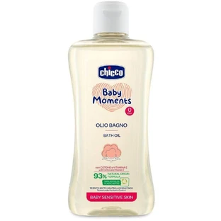 Chicco Baby Moments Sensitive 93% натуральна олія для ванни з бавовною та вітаміном Е 200 мл