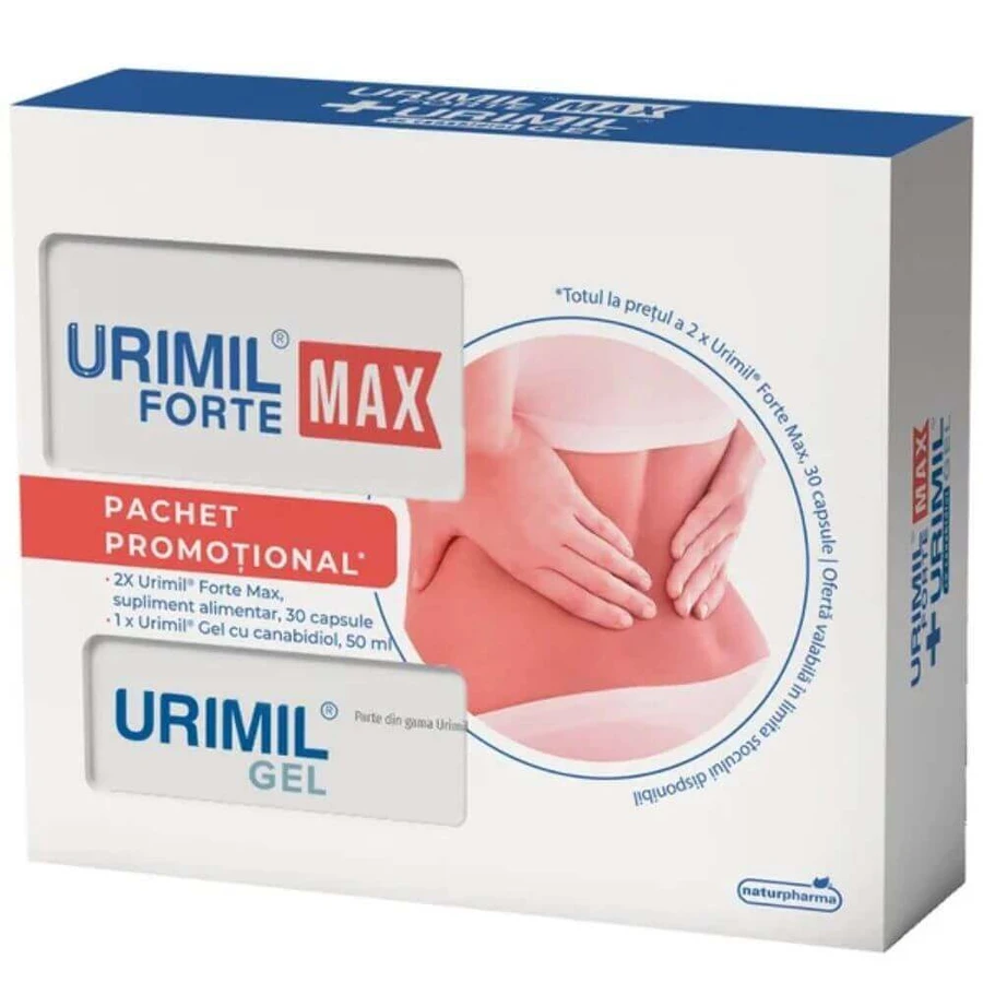 Упаковка Уріміл Форте Макс 2 х 30 капсул та Уріміл Гель 50 мл, NaturPharma: ціни та характеристики