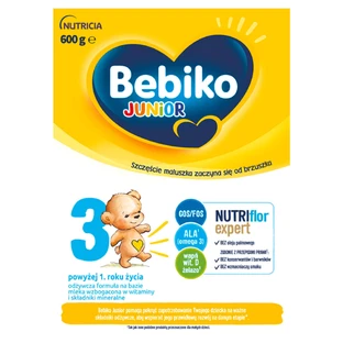 Bebiko Junior 3 Nutriflor Expert, питательная смесь на молочной основе, старше 1 года, 600 г УПАКОВКА ДЕФЕКТИРОВАНА