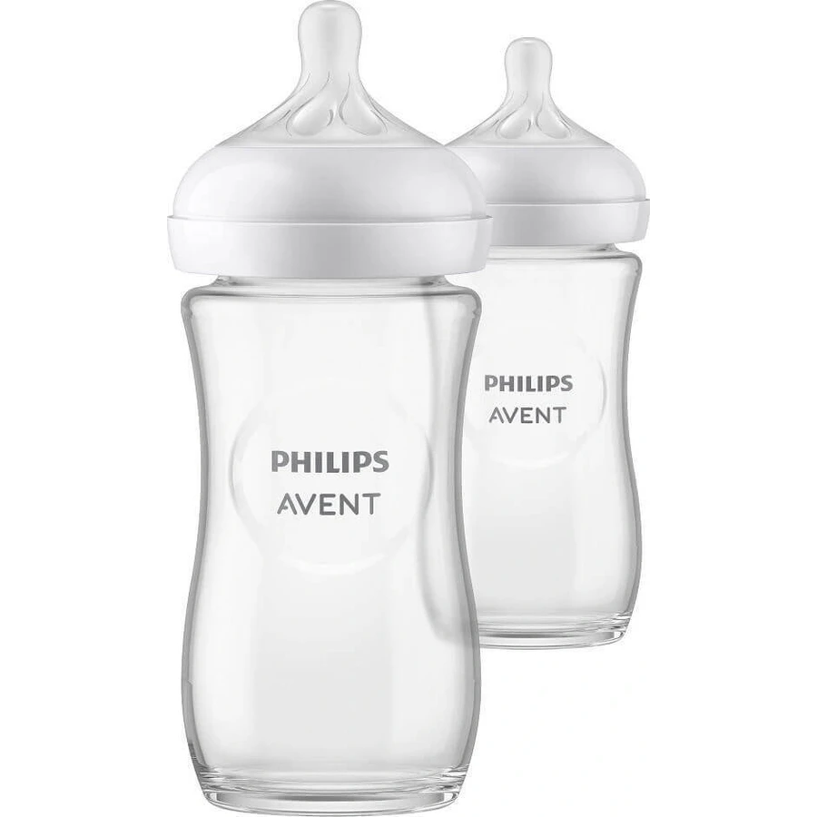 Philips AVENT Пляшечка зі скла Natural Response 240 мл, 1м + 2 шт 1×2 шт, пляшечка: ціни та характеристики