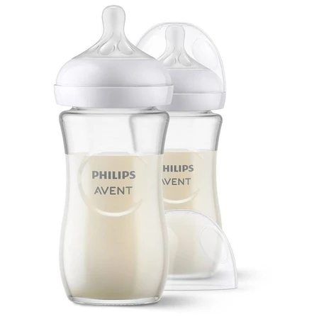 Philips AVENT Пляшечка зі скла Natural Response 240 мл, 1м + 2 шт 1×2 шт, пляшечка: ціни та характеристики