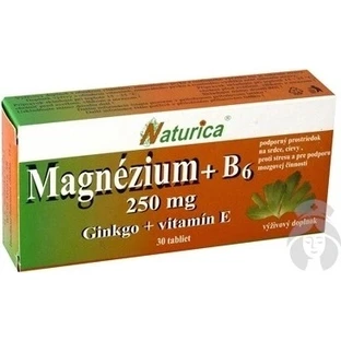 Naturica МАГНІЙ 250 мг+В6+Гінкго+вітамін Е 1×30 таблеток, дієтична добавка
