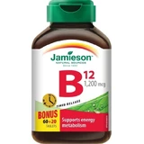 JAMIESON ВИТАМИН B12 Метилкобаламин 1200 г 1×80 табл, с постепенным высвобождением