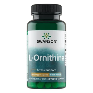 Swanson L-Ornithine, L-Ornithine 500 мг, 60 вегетарианских капсул