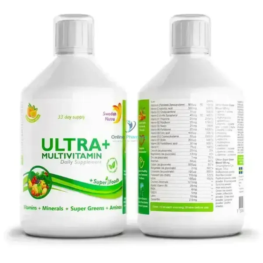 Поливитаминная жидкость Swedish Nutra Ultra+ Liquid Multivitamin, 500 мл: цены и характеристики