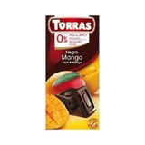 Чорний шоколад з манго, цукром та без глютену 75г TORRAS