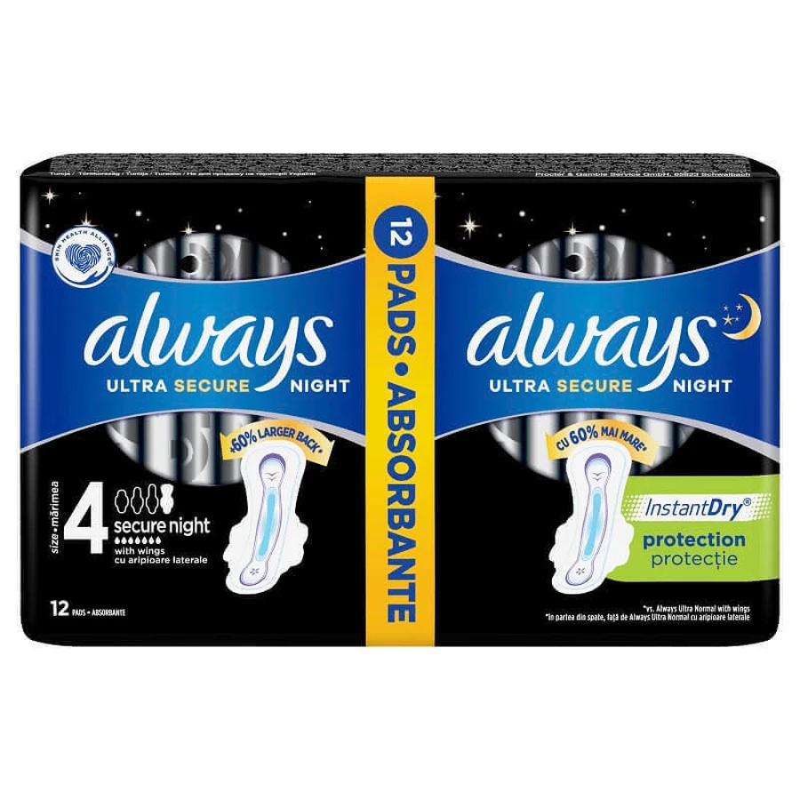Впитывающие Always Duo Pack Ultra Secure Night, 12 штук, размер 4, P&G: цены и характеристики