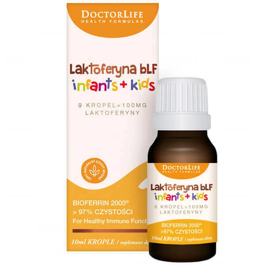 Лактоферин BLF Doctor Life Lactoferrin bLF Infants + Kids 100 мг, з перших днів життя, 10 мл: ціни та характеристики