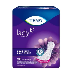 Урологічні прокладки Tena Lady Maxi Night, ночні, 6 крапель, 6 штук