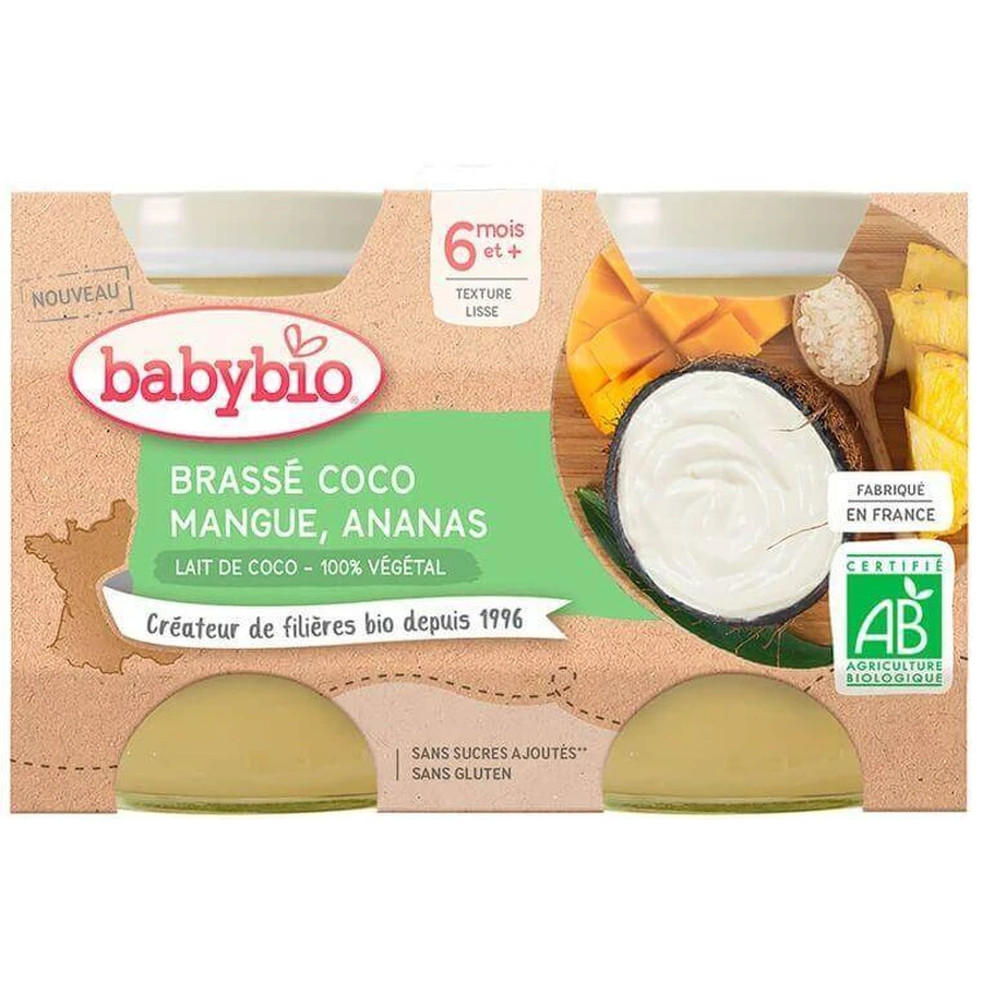 Babybio Кокосовое молоко яблоко манго 2 x 130 г: цены и характеристики