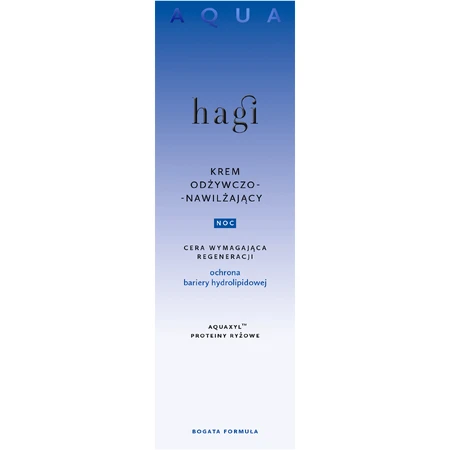 Hagi Aqua Zone, відновлюючий та зволожуючий нічний крем, для шкіри, що потребує регенерації, 50 мл: ціни та характеристики