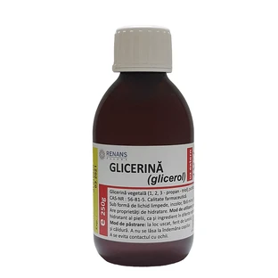 Гліцерин 99,7% Renans Glicerina vegetala рослинний, 250 г 