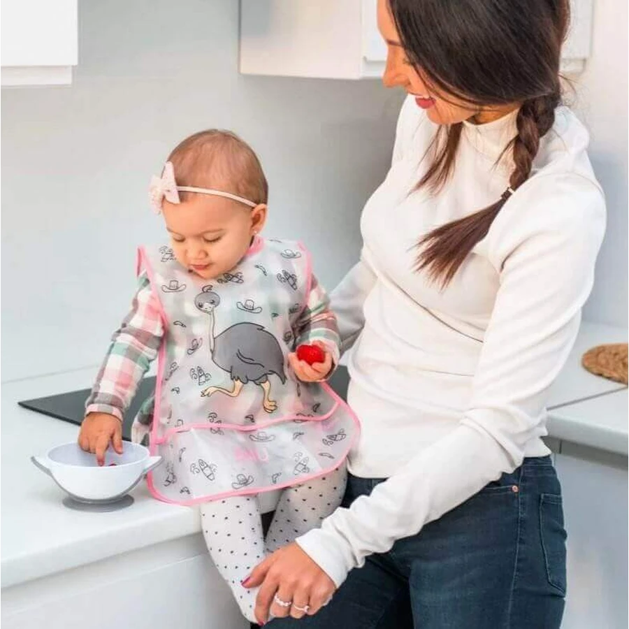 BabyOno Моющийся серый нагрудник 33х40 см 24м+: цены и характеристики