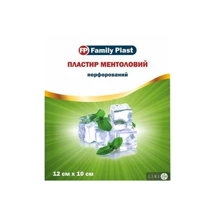 Пластир ментоловий Family Plast з перцем перфорований 12 см х 10 см