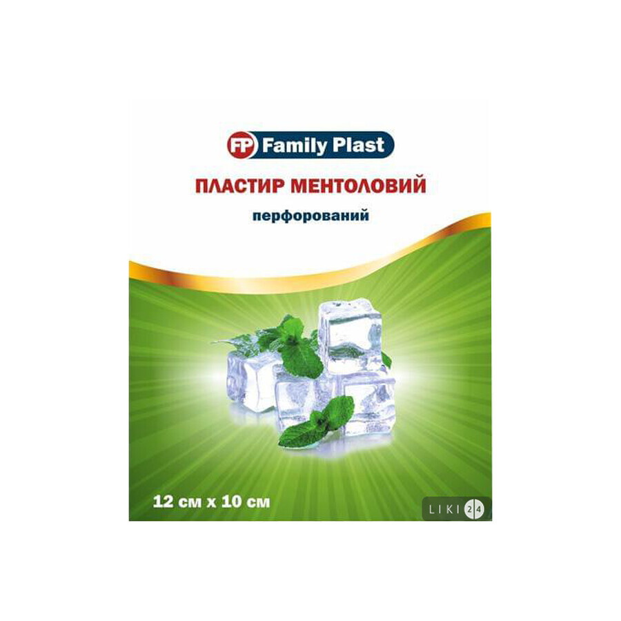 Пластир ментоловий Family Plast з перцем перфорований 12 см х 10 см: ціни та характеристики