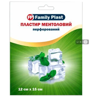 Пластир ментоловий Family Plast з перцем перфорований 12 см х 15 см