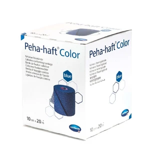Бинт самоклеящийся эластичный Peha-haft Colour, синий (932475), 10 см x 20 м, Hartmann