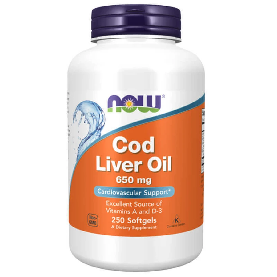 Now Foods Cod Liver Oil, масло печени трески, 250 микрокапсул: цены и характеристики