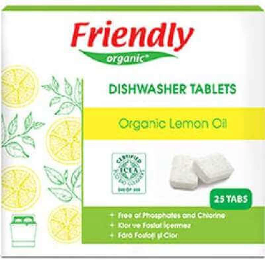 Таблетки Friendly Organic для миття посуду в посудомийній машині, органічні, 25 шт.: ціни та характеристики
