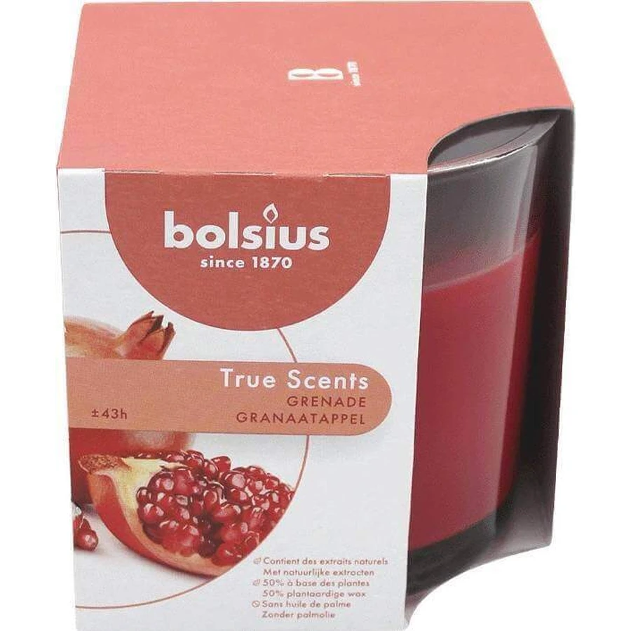 Bolsius Aromatic 2.0 Скло 95x95мм Гранат, ароматична свічка 1×1 шт, ароматична свічка: ціни та характеристики