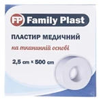 Пластырь медицинский Family Plast на тканевой основе 2,5 см х 500 см, белого цвета: цены и характеристики