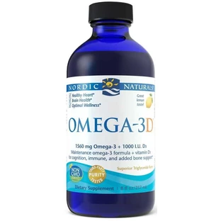 Омега-3 + D3, 1560 мг Лимон Лимон (237 мл) Nordic Naturals