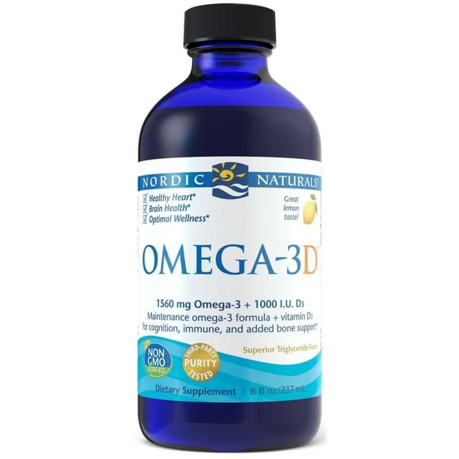 Омега-3 + D3, 1560 мг Лимон Лимон (237 мл) Nordic Naturals: ціни та характеристики