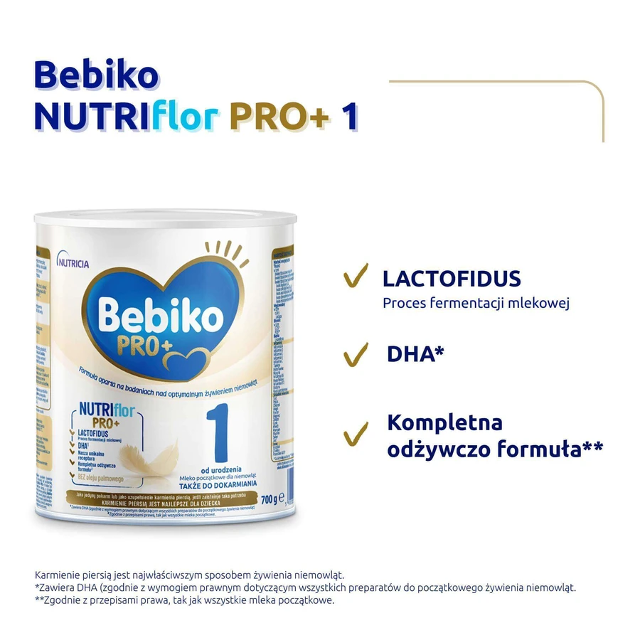 Сухая молочная смесь Bebiko Pro+ 1 Nutrriflor Pro+, с рождения, 700 г: цены и характеристики