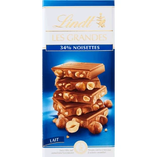 Lindt Les Grandes mliena chocolata з цільним обсмаженим і карамелізованим фундуком 150 г