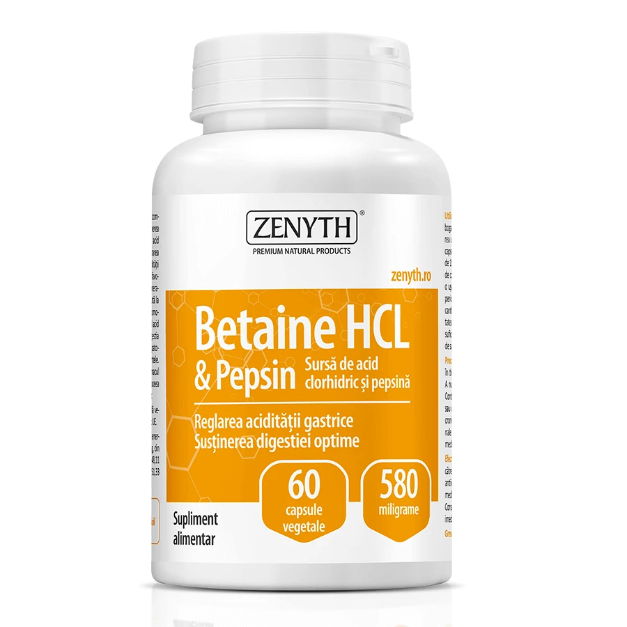 Бетаин HCL и пепсин Zenyth, 60 капсул: цены и характеристики