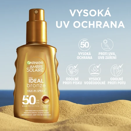 Garnier Ambre Solaire Ideal bronze spray body lotion SPF 50, 150 мл: цены и характеристики