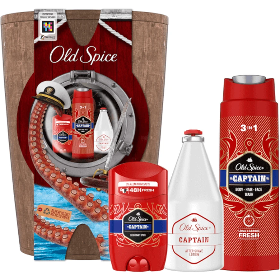 Old Spice в дерев'яній бочці - твердий дезодорант + гель для душу + лосьйон після гоління: ціни та характеристики