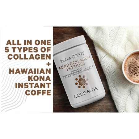 Codeage Kona Coffee Kona Multi Collagen - 5 видов пептидов коллагена, гидролизованный коллаген из 5 источников пептидов с растворимыми пептидами кофе Кона, 408 г, GNC: цены и характеристики