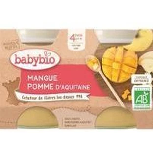 Фруктовые закуски Babybio яблоко, манго 2 x 130 г