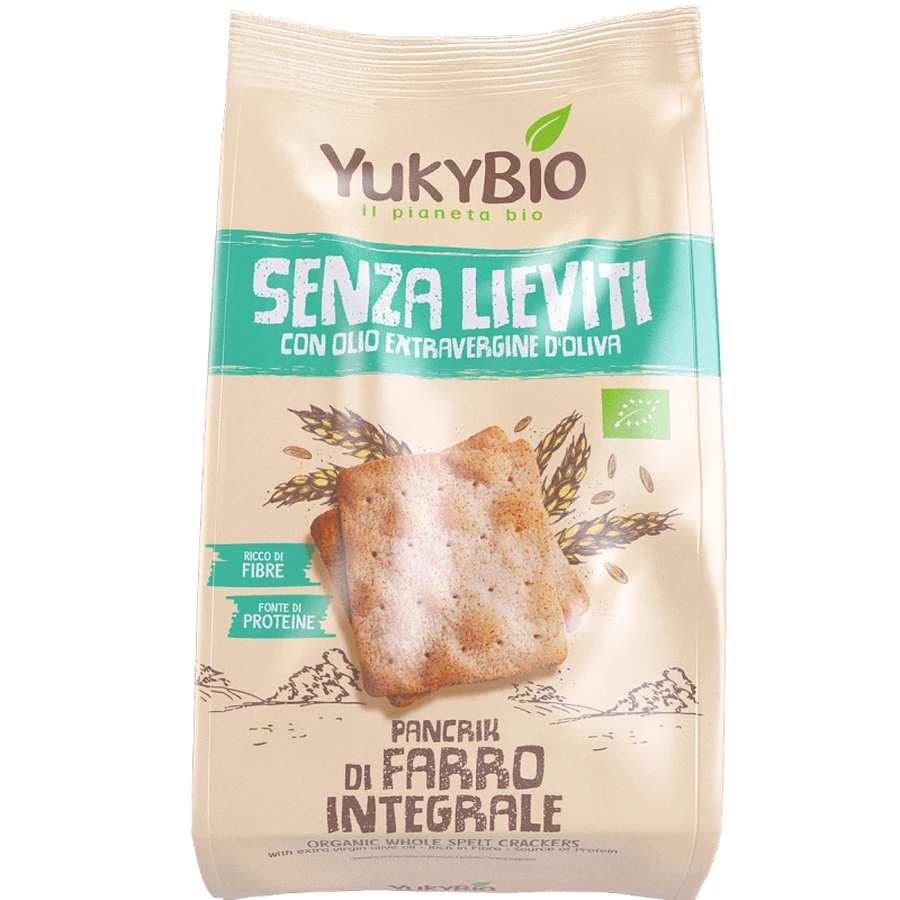Еко крекери з борошна грубого помелу, 200г, Yukybio: ціни та характеристики