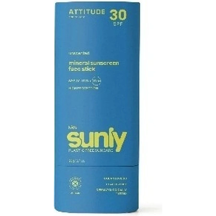 ATTITUDE Детский 100% минеральный защитный стик для лица и губ SPF 30 без запаха 1×20 г, стик для лица и губ: цены и характеристики