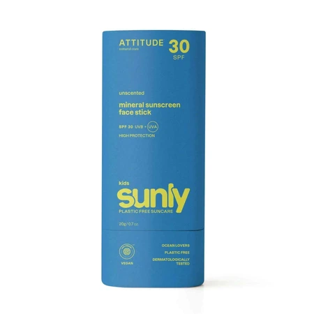 ATTITUDE Детский 100% минеральный защитный стик для лица и губ SPF 30 без запаха 1×20 г, стик для лица и губ: цены и характеристики