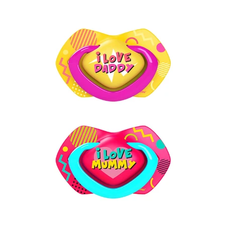Canpol Babies, пустушка, силіконова, симетрична, Neon Love, рожева, 22/653, 6-18 місяців, 2 штуки: ціни та характеристики