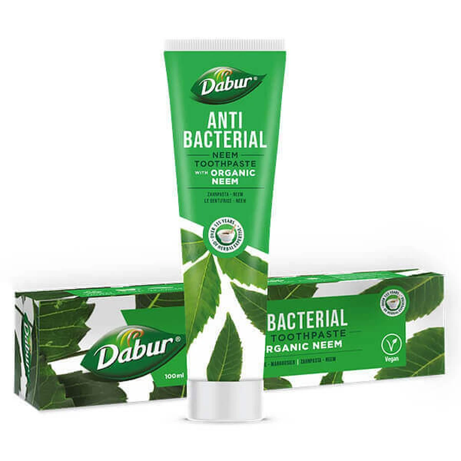 Dabur, антибактеріальна зубна паста з органічним німом, 100 мл: ціни та характеристики